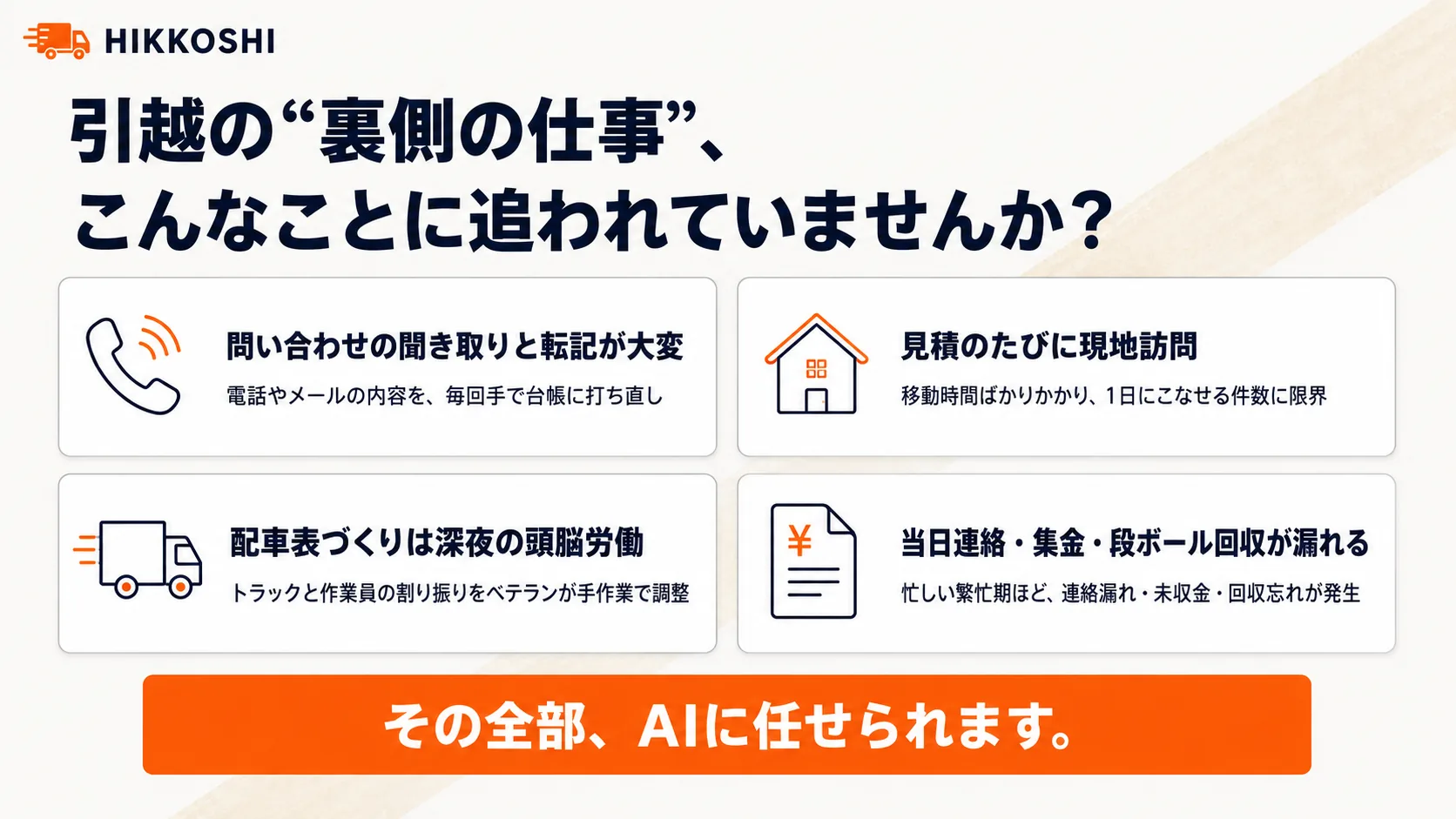 引越会社の裏側の仕事、こんなことに追われていませんか